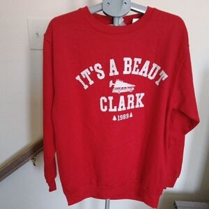 Clark Red Crewneck with White Graphic